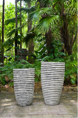 Pot Ribbed - White fossil -100cm