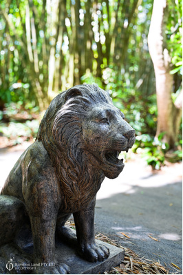 Lion statue - H130cm - Black Rustic