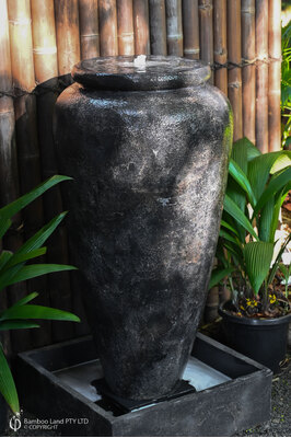 Vase Water Feature - Rustic black marble - 130cm