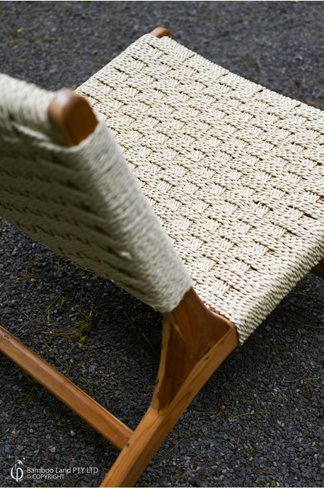 Burrum Outdoor Lounge Chair - Full weave natural cream rattan - Varnished finish