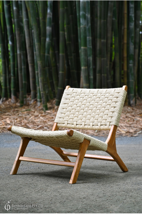 Burrum Outdoor Lounge Chair - Full weave natural cream rattan