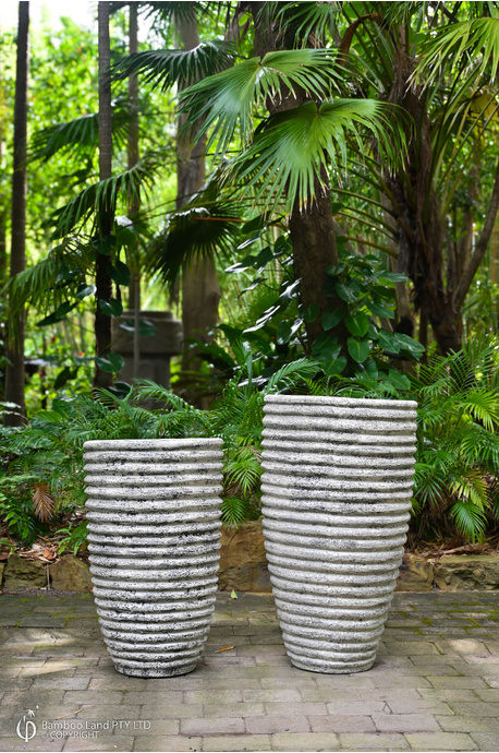 Pot Ribbed - White fossil -100cm