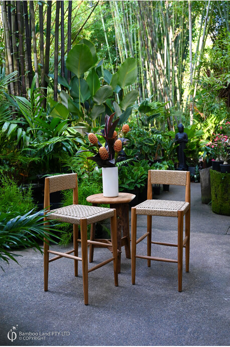 Bar stools with half weave seagrass seat